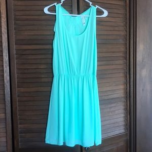 M PINK OWL SEA FOAM GREEN DRESS